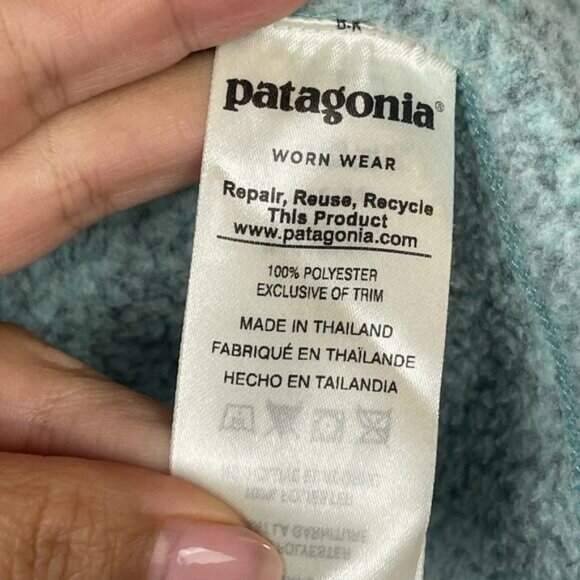 Patagonia Better sweater 1/4 zip Heather Blue-Green /Gray Sz S - Picture 8 of 11